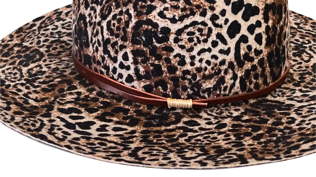 Amazonia – Pălărie Fedora din pâslă din blană cu imprimeu animal lucrată manual: Pălărie unisex cu bor larg