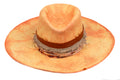 Amber – Distressed Ochre Straw Fedora with Frayed Earth Band