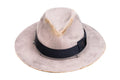 Ashford – Distressed Grey Fedora with Navy Band & Silver Details