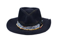 High Stakes – Deep blue Felt Hat with Playing Card Detail - size 56