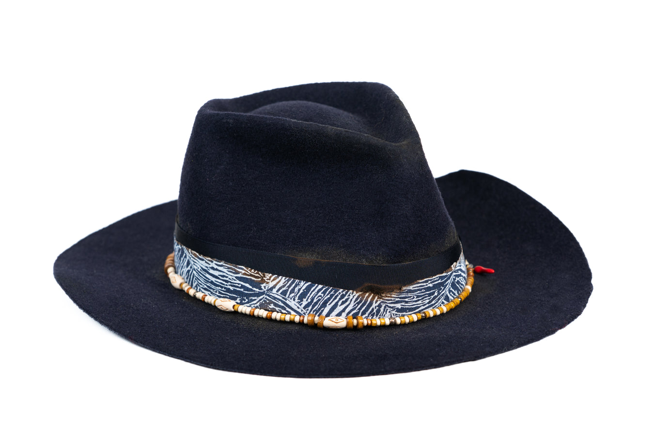 High Stakes – Deep blue Felt Hat with Playing Card Detail - size 56
