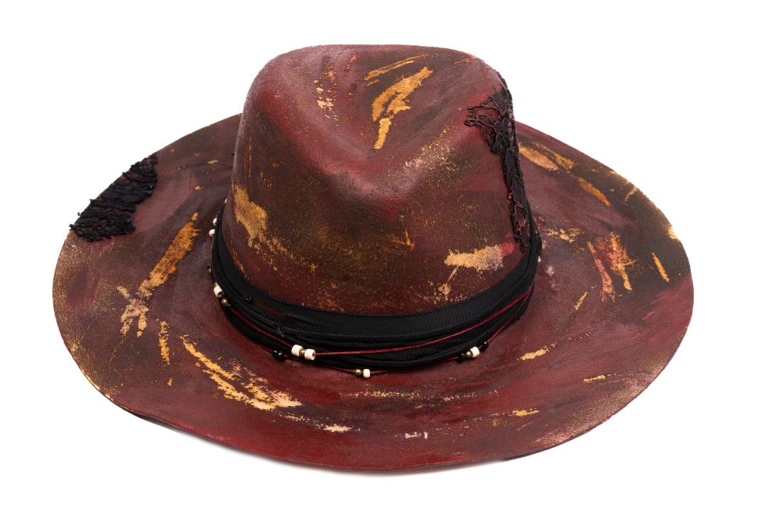 Scarlet – Handcrafted Distressed Felt Fedora