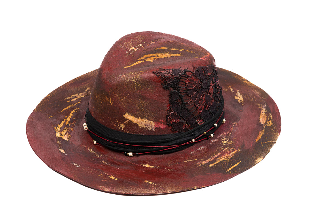 Scarlet – Handcrafted Distressed Felt Fedora
