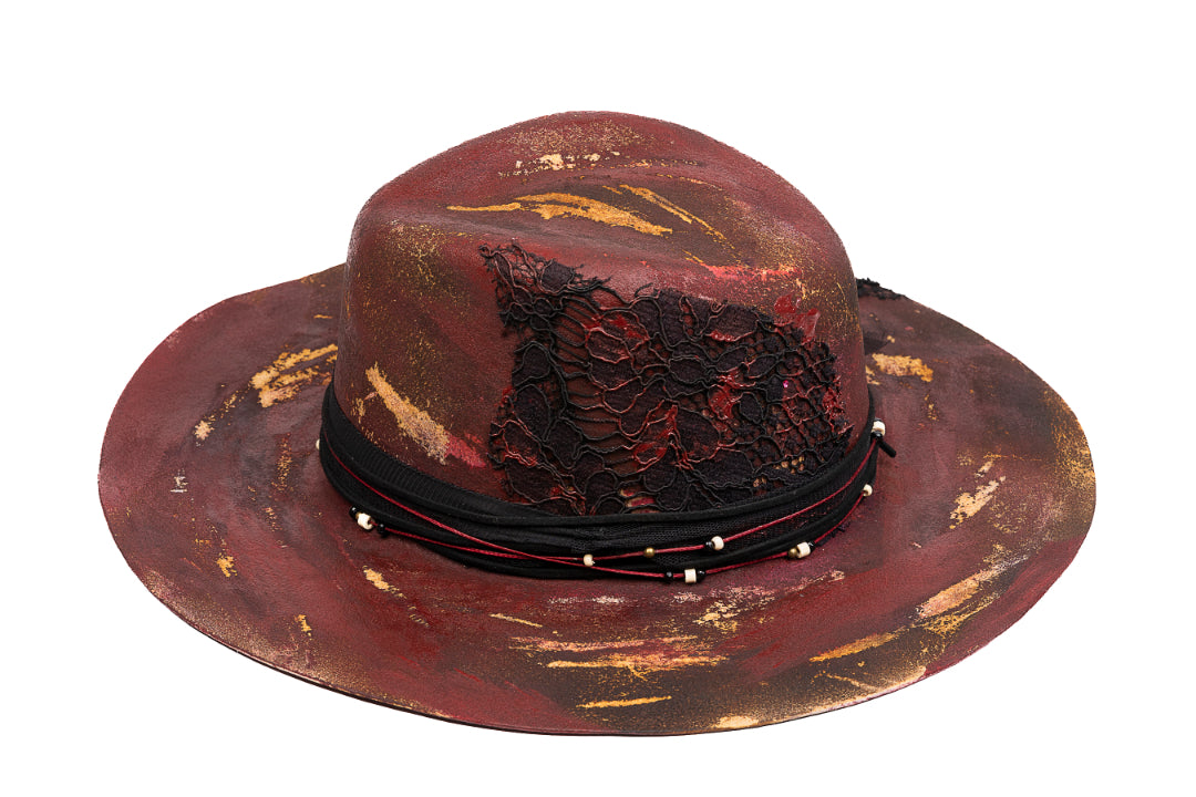 Scarlet – Handcrafted Distressed Felt Fedora