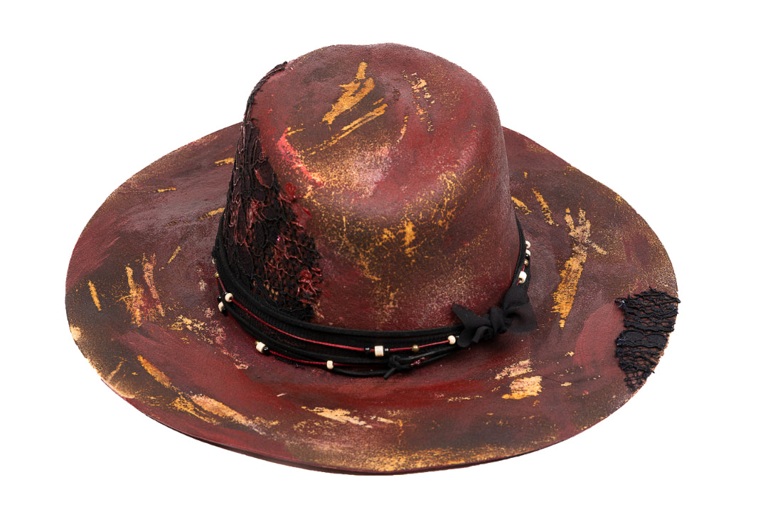 Scarlet – Handcrafted Distressed Felt Fedora