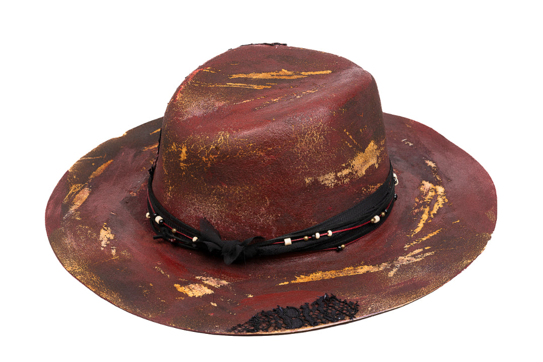 Scarlet – Handcrafted Distressed Felt Fedora