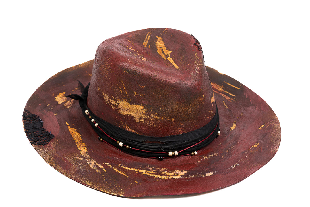 Scarlet – Handcrafted Distressed Felt Fedora