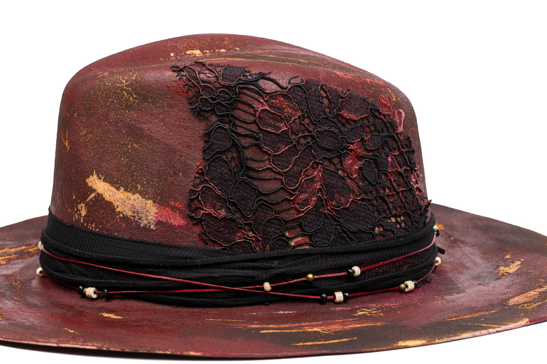 Scarlet – Handcrafted Distressed Felt Fedora