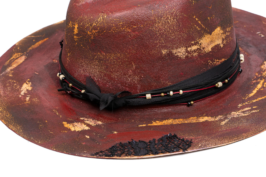 Scarlet – Handcrafted Distressed Felt Fedora