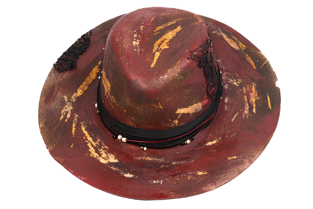 Scarlet – Handcrafted Distressed Felt Fedora