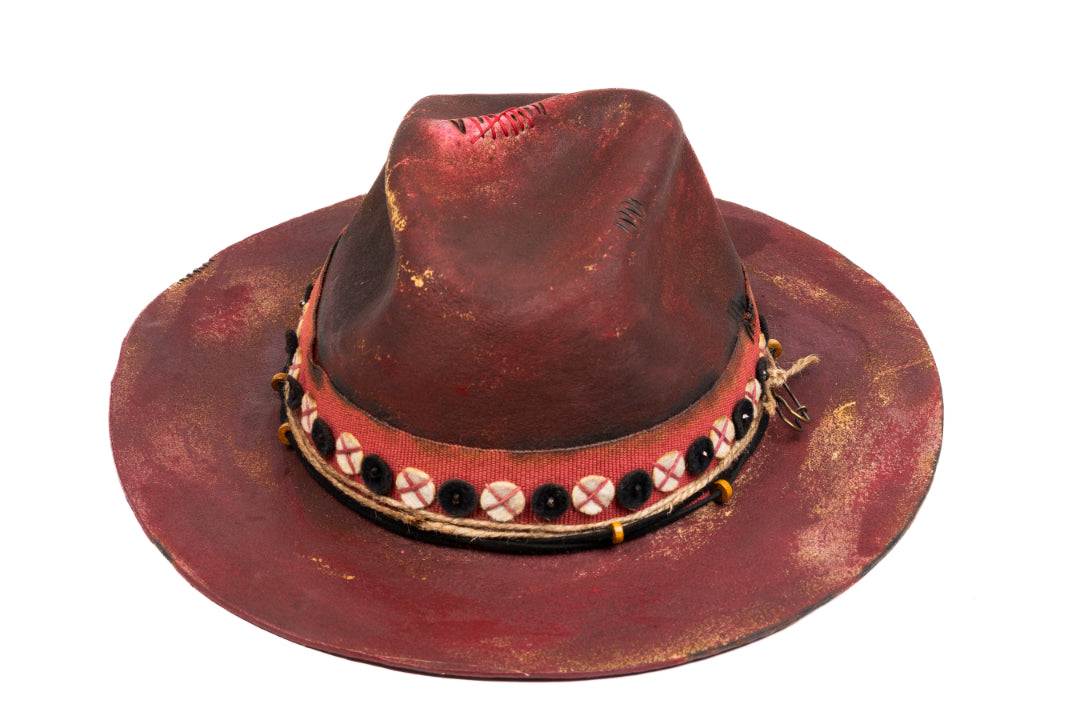 Crimson – Handcrafted Distressed Felt Fedora