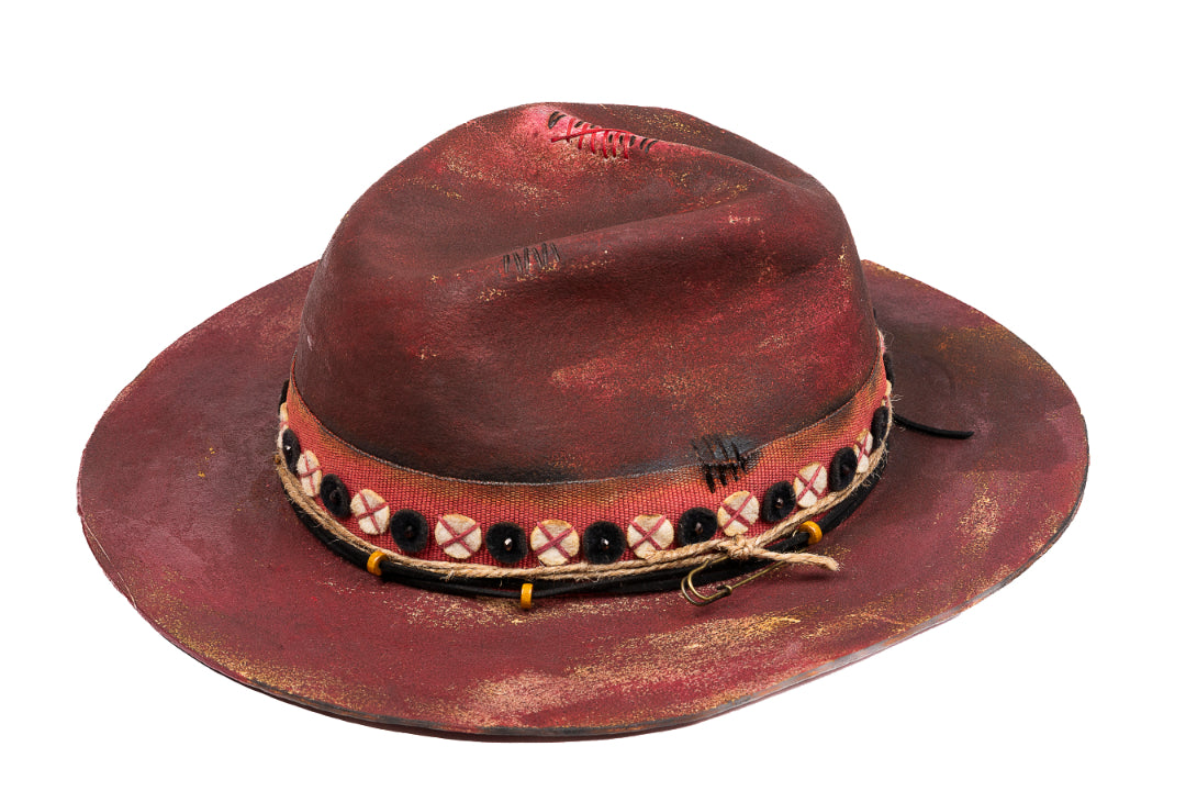 Crimson – Handcrafted Distressed Felt Fedora