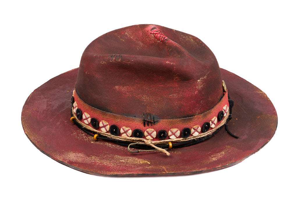 Crimson – Handcrafted Distressed Felt Fedora