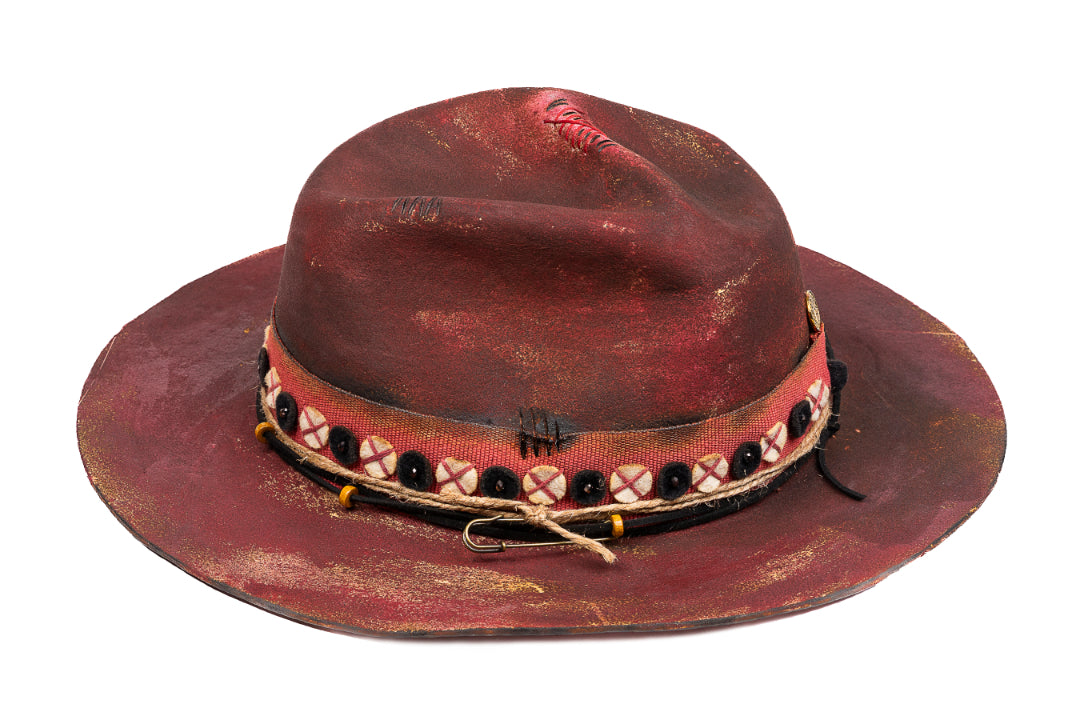 Crimson – Handcrafted Distressed Felt Fedora