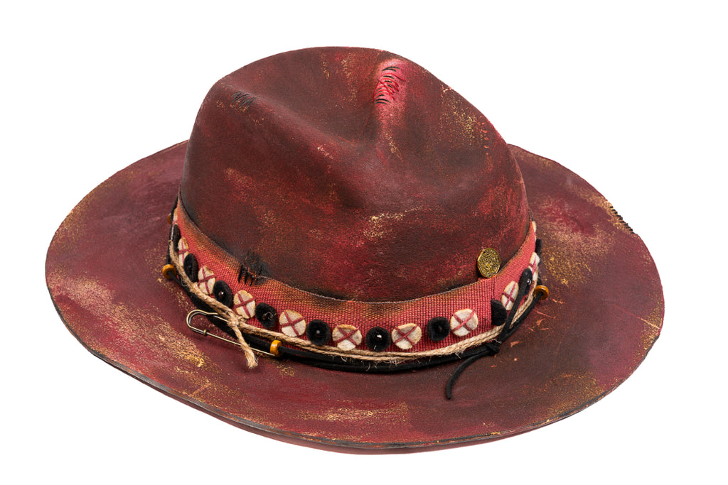 Crimson – Handcrafted Distressed Felt Fedora