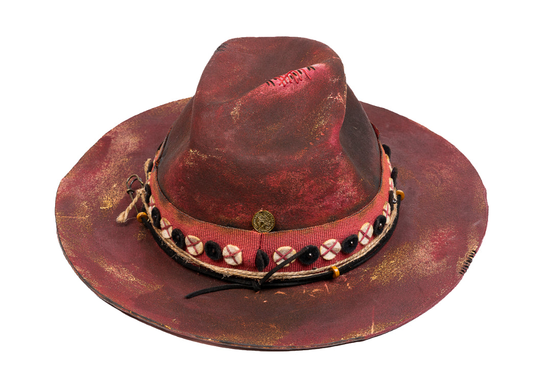 Crimson – Handcrafted Distressed Felt Fedora