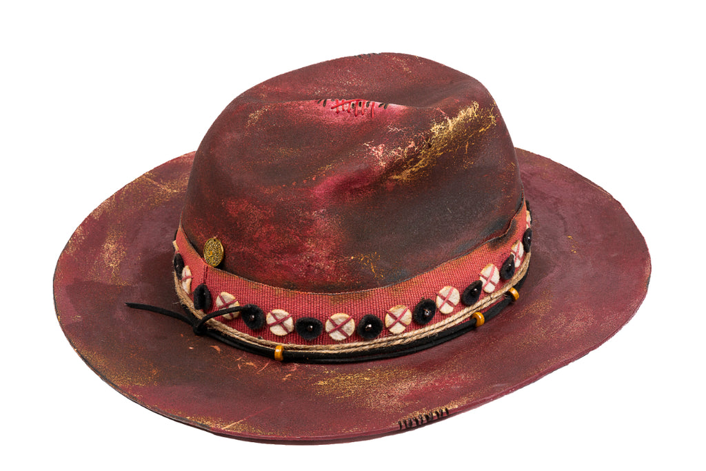 Crimson – Handcrafted Distressed Felt Fedora