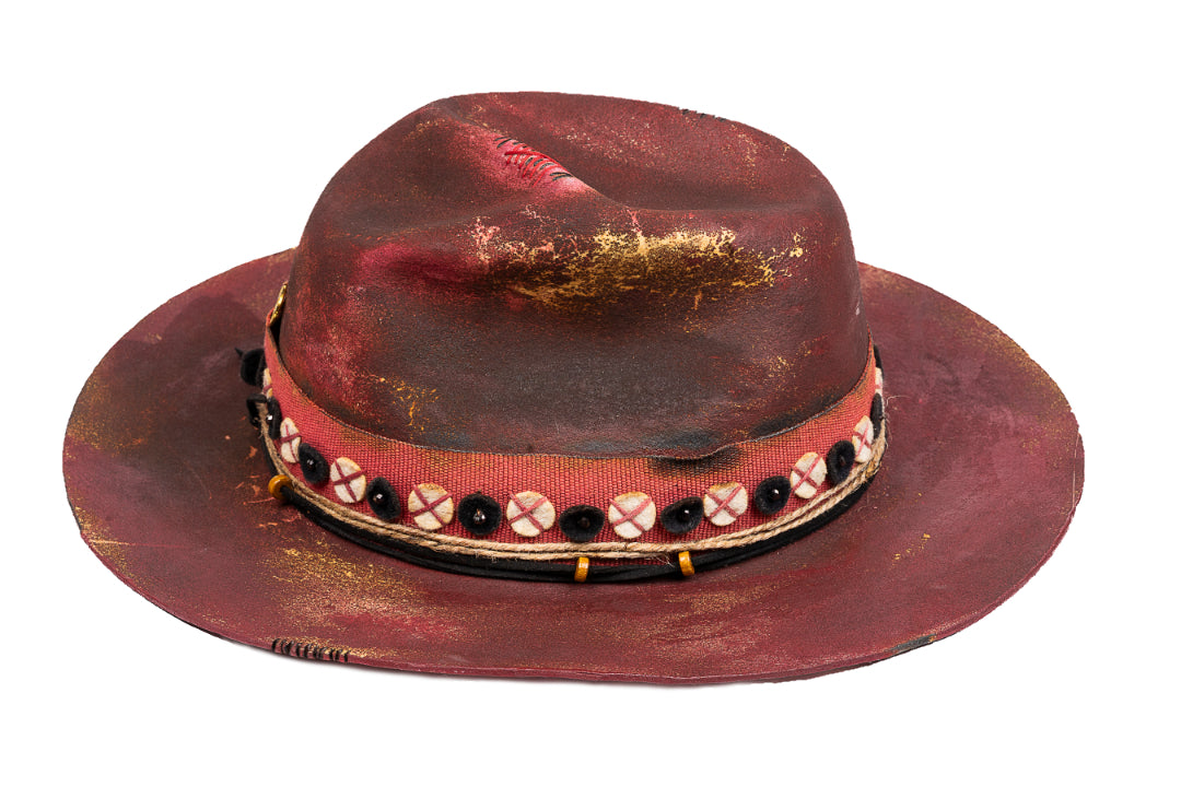 Crimson – Handcrafted Distressed Felt Fedora