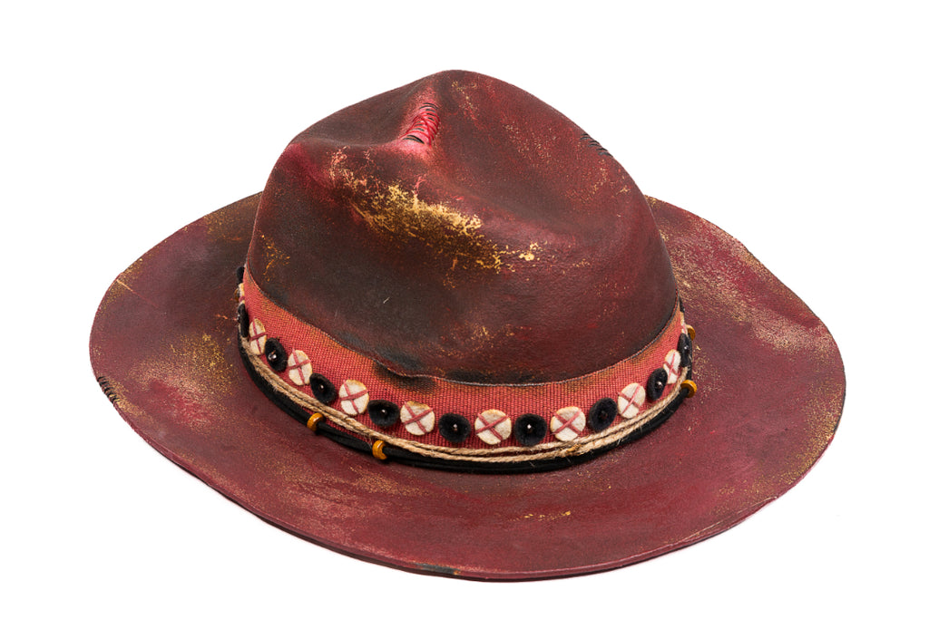 Crimson – Handcrafted Distressed Felt Fedora