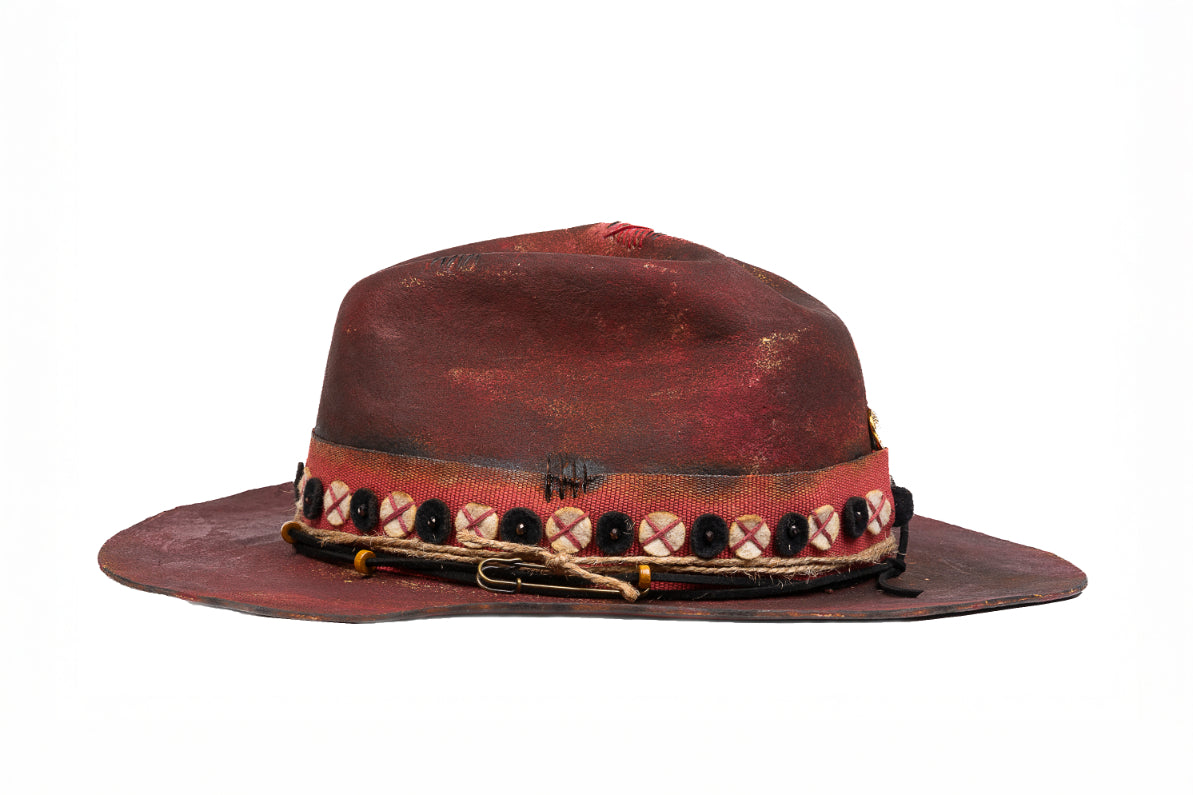 Crimson – Handcrafted Distressed Felt Fedora