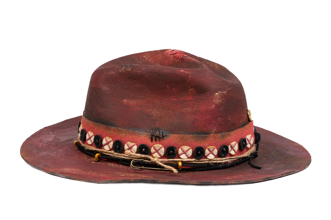 Crimson – Handcrafted Distressed Felt Fedora