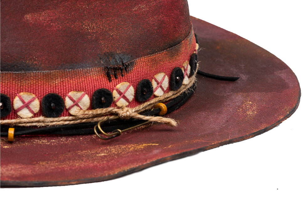 Crimson – Handcrafted Distressed Felt Fedora