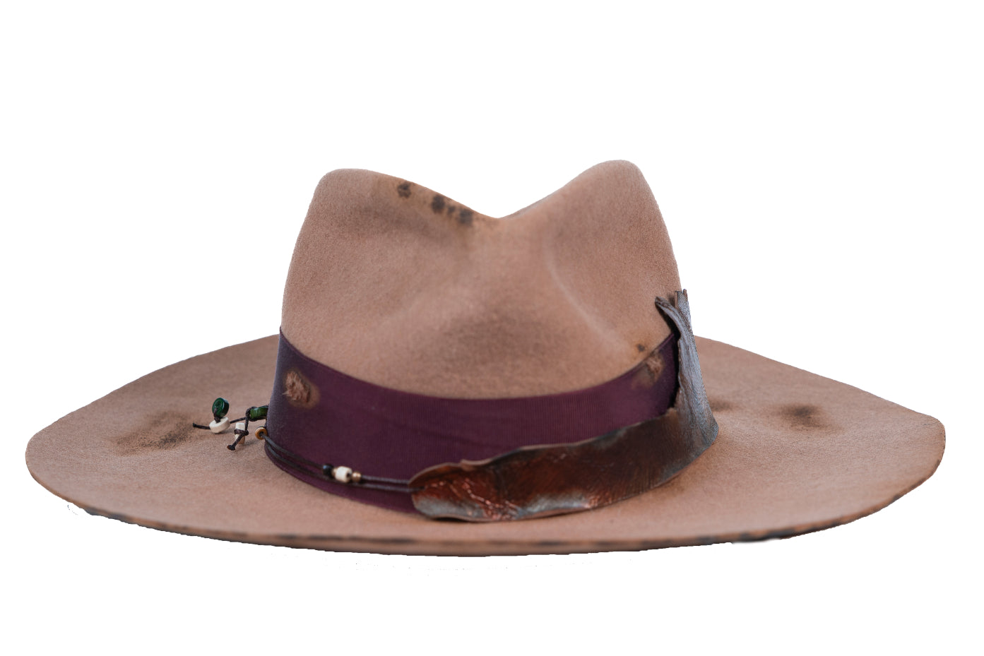 Vanguard – Distressed Brown Felt Hat with Leather Detail