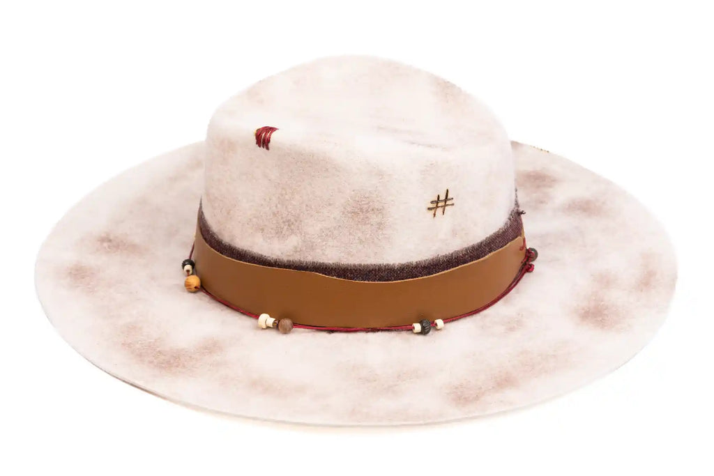 Dune – Handcrafted Wide-Brim Fedora Hat in Sandy Tones