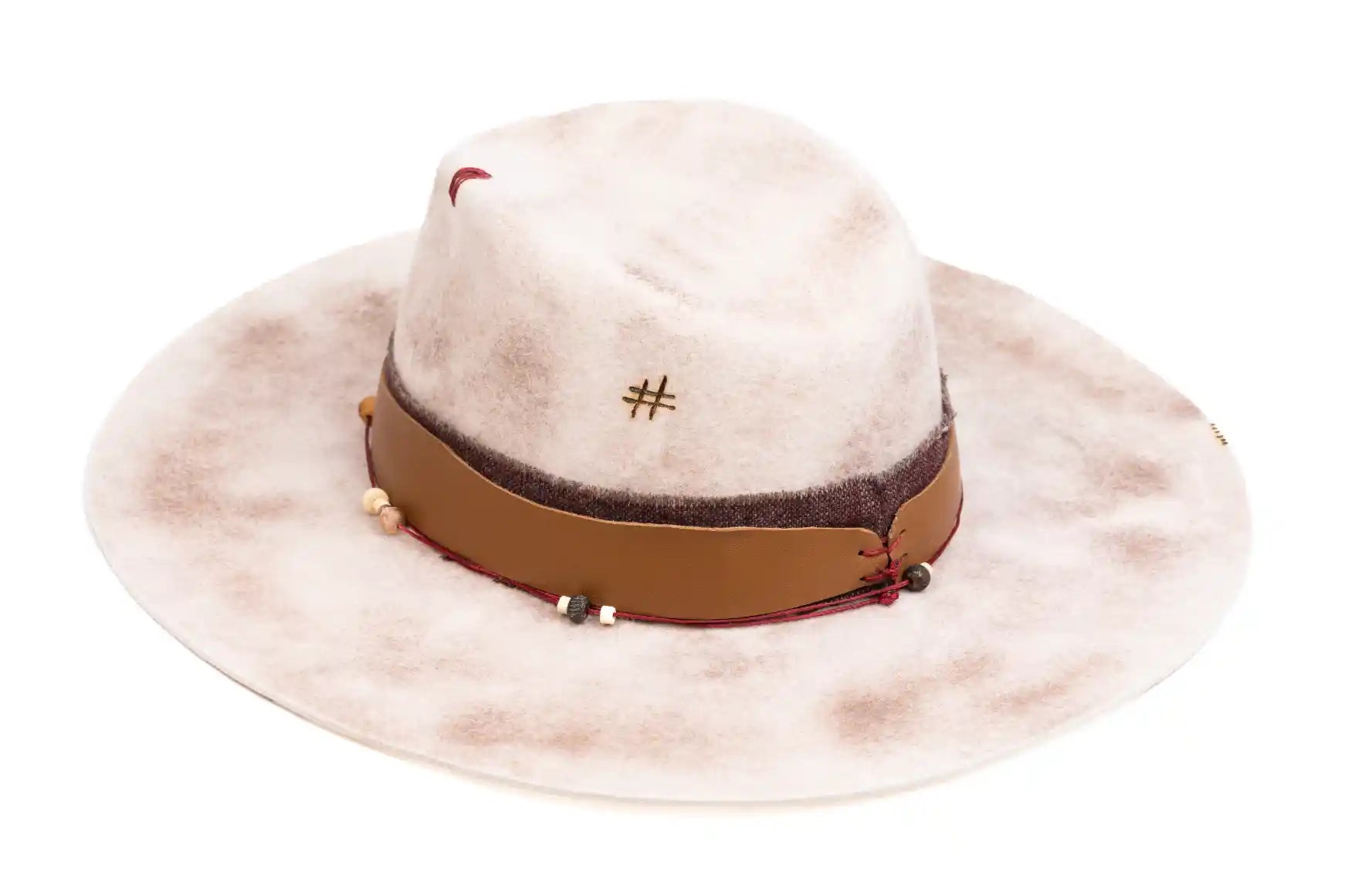 Dune – Handcrafted Wide-Brim Fedora Hat in Sandy Tones