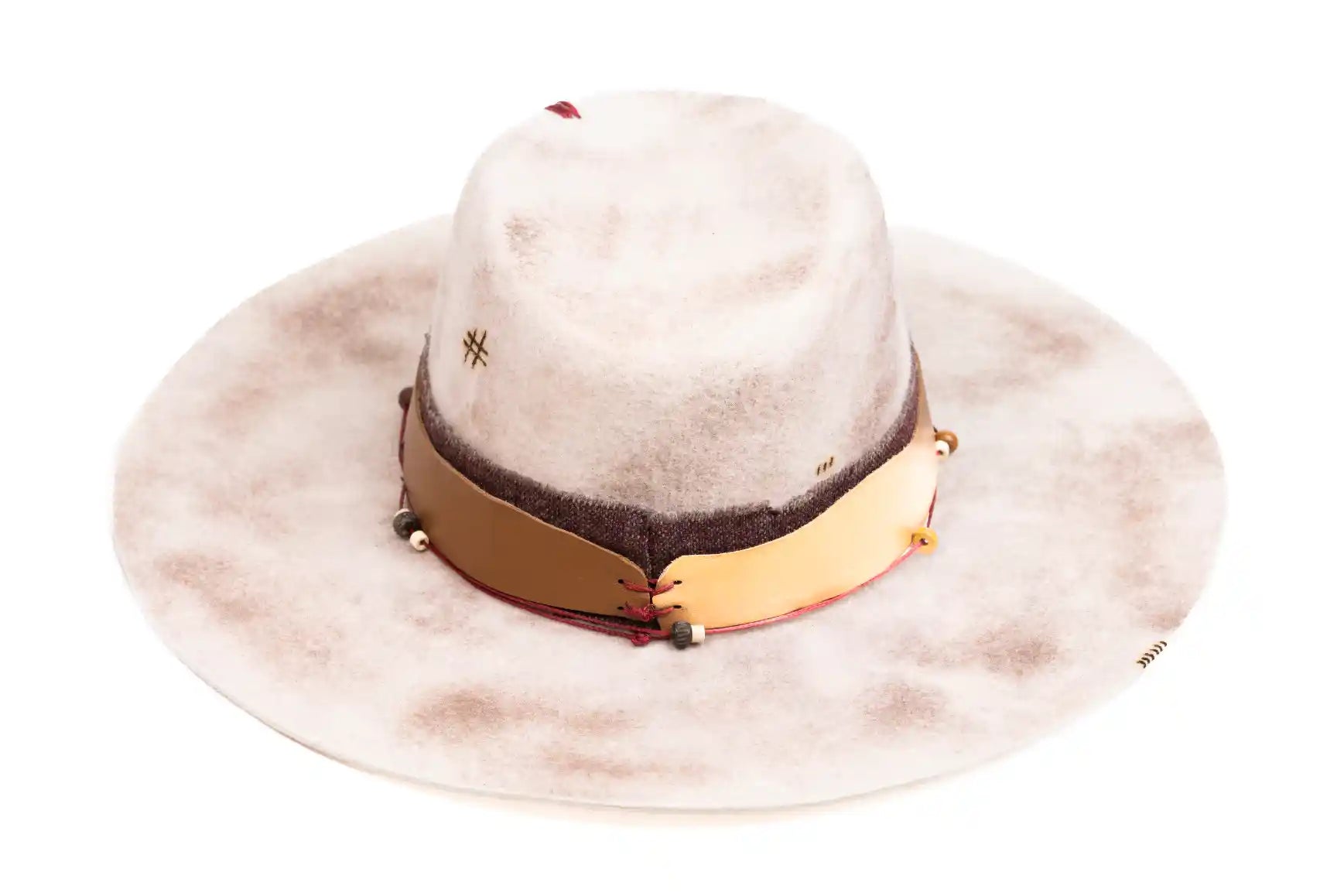 Dune – Handcrafted Wide-Brim Fedora Hat in Sandy Tones