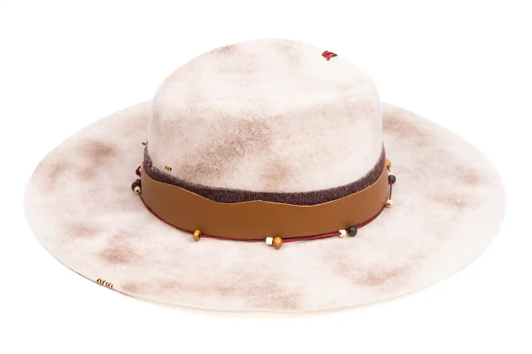 Dune – Handcrafted Wide-Brim Fedora Hat in Sandy Tones