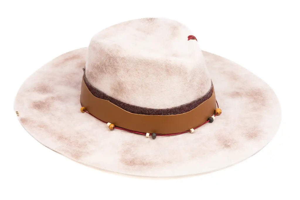 Dune – Handcrafted Wide-Brim Fedora Hat in Sandy Tones