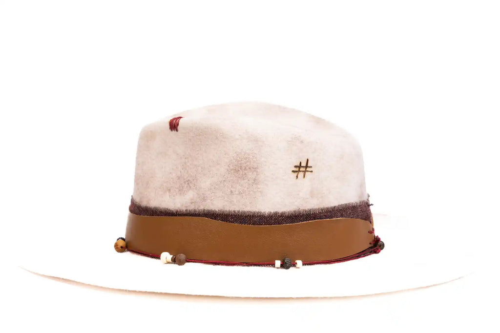 Dune – Handcrafted Wide-Brim Fedora Hat in Sandy Tones
