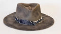 DUSTLINE — Handcrafted Distressed Grey Fedora with Frayed Textile Band