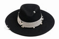 Linea – Black Fedora with Chevron Band & Silver Details