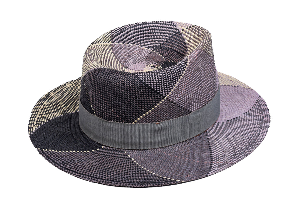 Mosaic – Geometric Patchwork Straw Fedora - size 58