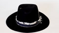 Rebellion — Handcrafted Black Fedora with Metal Details & Distressed Band