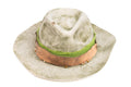 Sage – Handmade Distressed Fedora Hat in Ivory & Sage Green