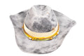 Solstice – Handcrafted Distressed Grey Fedora with Yellow Accents