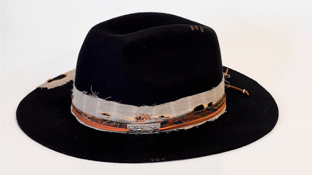 Traveler -  Handcrafted Black Western Fedora