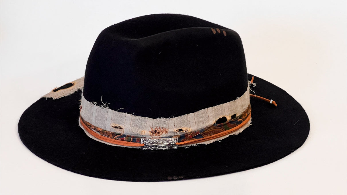 Traveler -  Handcrafted Black Western Fedora