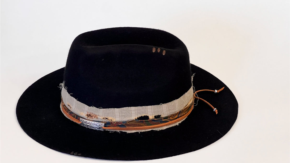 Traveler -  Handcrafted Black Western Fedora