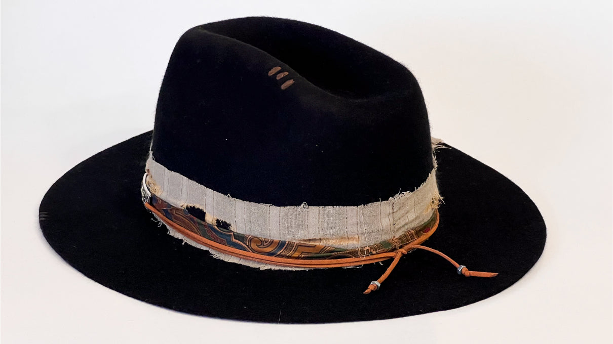 Traveler -  Handcrafted Black Western Fedora