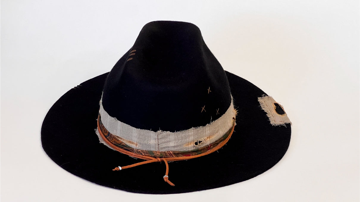 Traveler -  Handcrafted Black Western Fedora