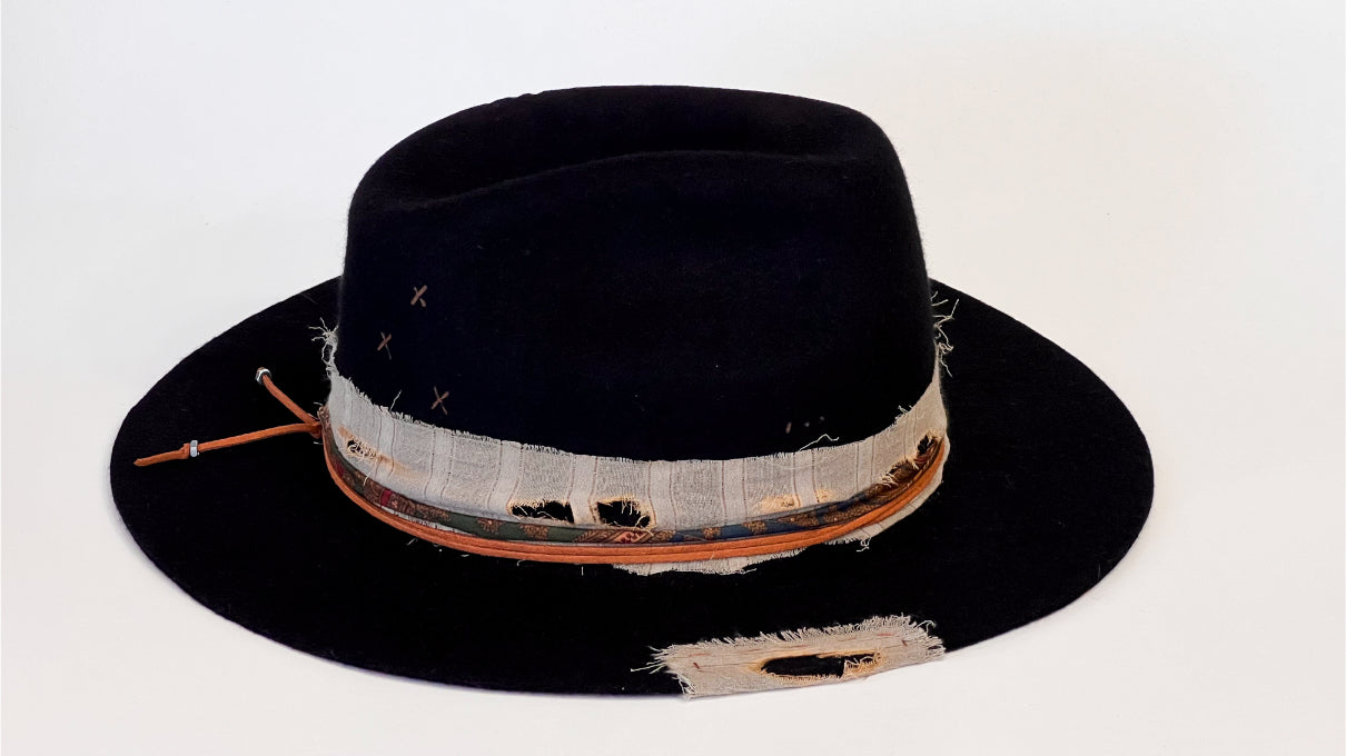 Traveler -  Handcrafted Black Western Fedora