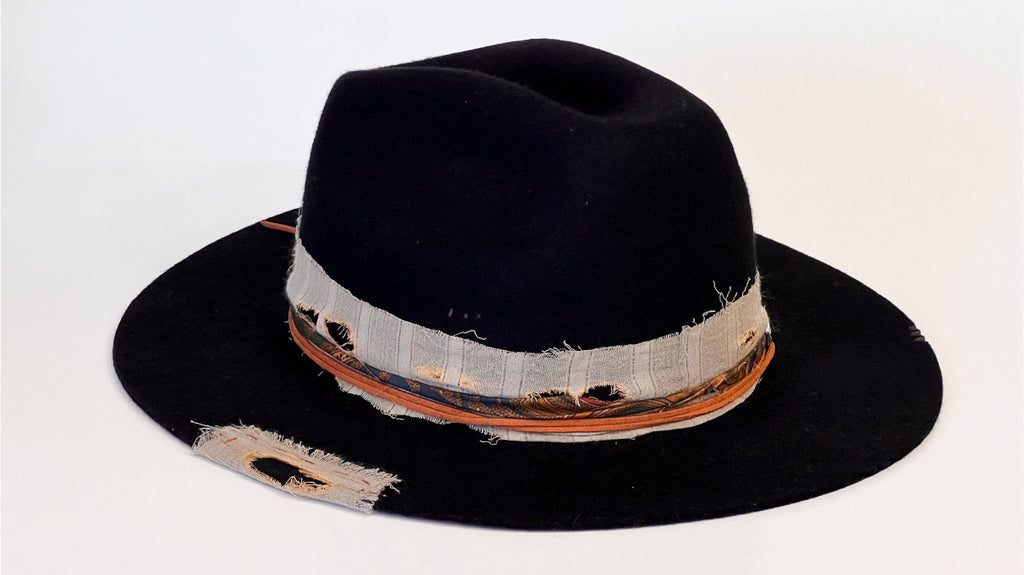Traveler -  Handcrafted Black Western Fedora