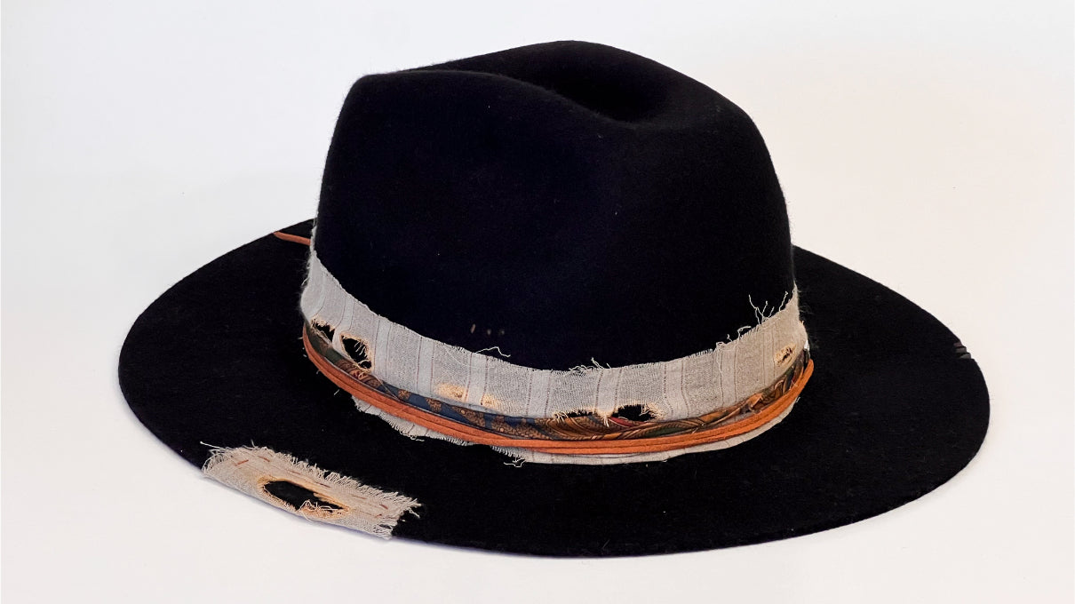 Traveler -  Handcrafted Black Western Fedora