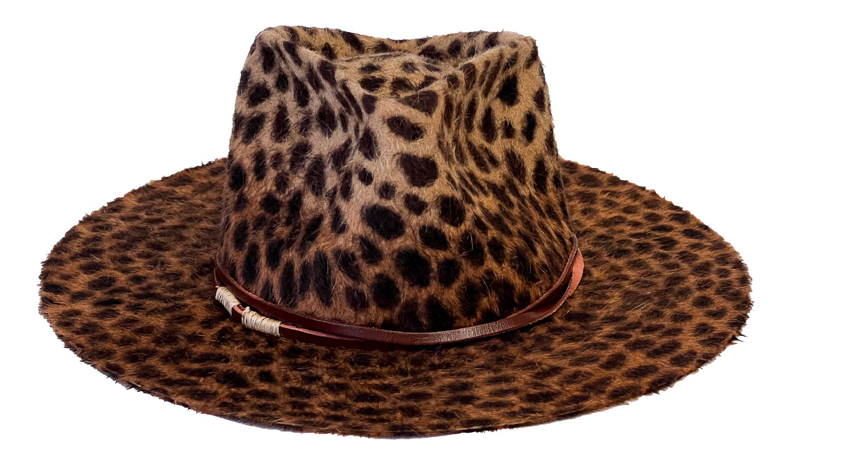 WILD MIRAGE — Handmade Leopard Print Fur Felt Fedora