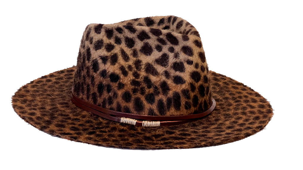 WILD MIRAGE — Handmade Leopard Print Fur Felt Fedora