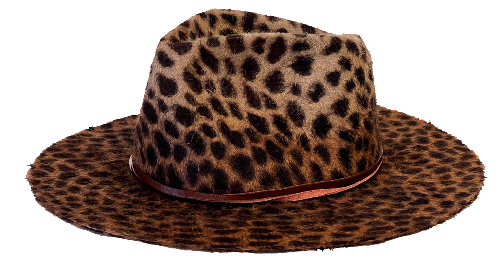 WILD MIRAGE — Handmade Leopard Print Fur Felt Fedora